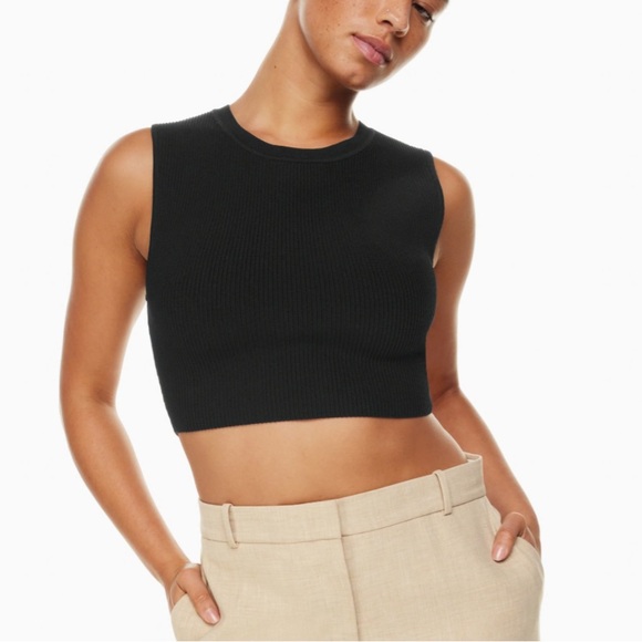 Aritzia Blue Ribbed Tank Top - Picture 2 of 7